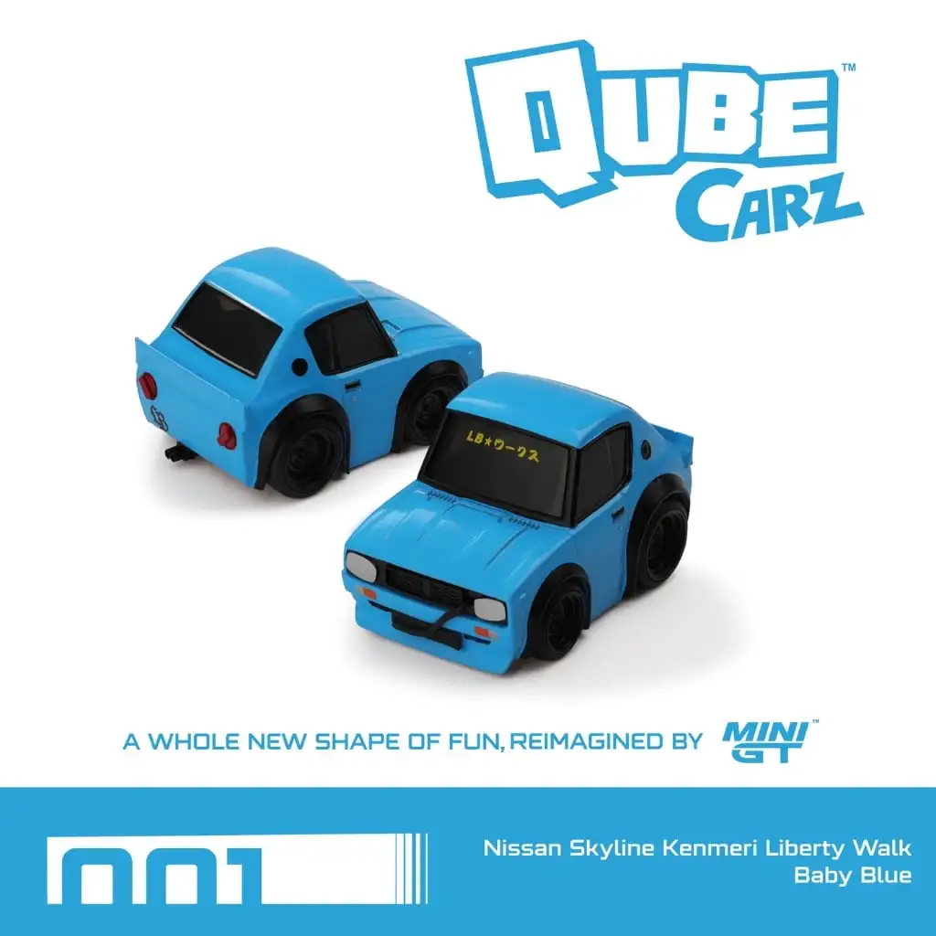 Mini GT Qube Carz 1:64 - Nissan Skyline Kenmeri Liberty Walk Baby Blue