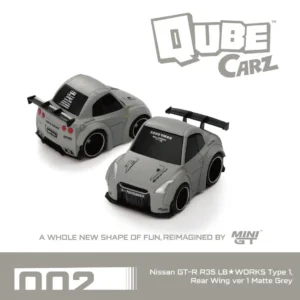 Mini GT Qube Carz 1:64 - Nissan GT-R R35 LB★WORKS Type 1 Rear Wing ver 1 Matte Grey