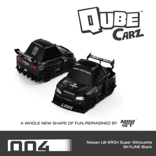 Mini GT Qube Carz 1:64 - Nissan LB-ER34 Super Silhouette SKYLINE Black