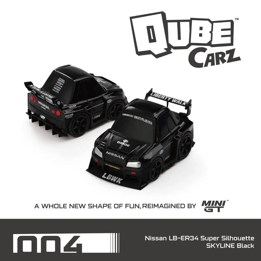 Mini GT Qube Carz 1:64 - Nissan LB-ER34 Super Silhouette SKYLINE Black