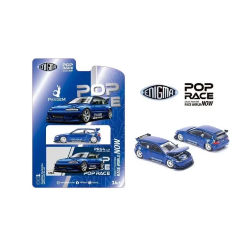 Pop Race Enigma Exclusive Edition 1:64 - Pandem Civic EG6 - Metallic Blue - PRE001