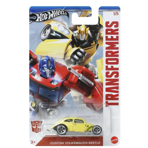Hot Wheels 1:64 - Custom Volkswagen Beetle - Transformers - 2024 Series Silver (GDG83)