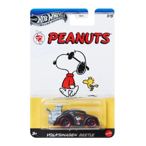 Hot Wheels 1:64 - Volkswagen Beetle - Peanuts 75 Years - 2025 Series Silver (GDG83)