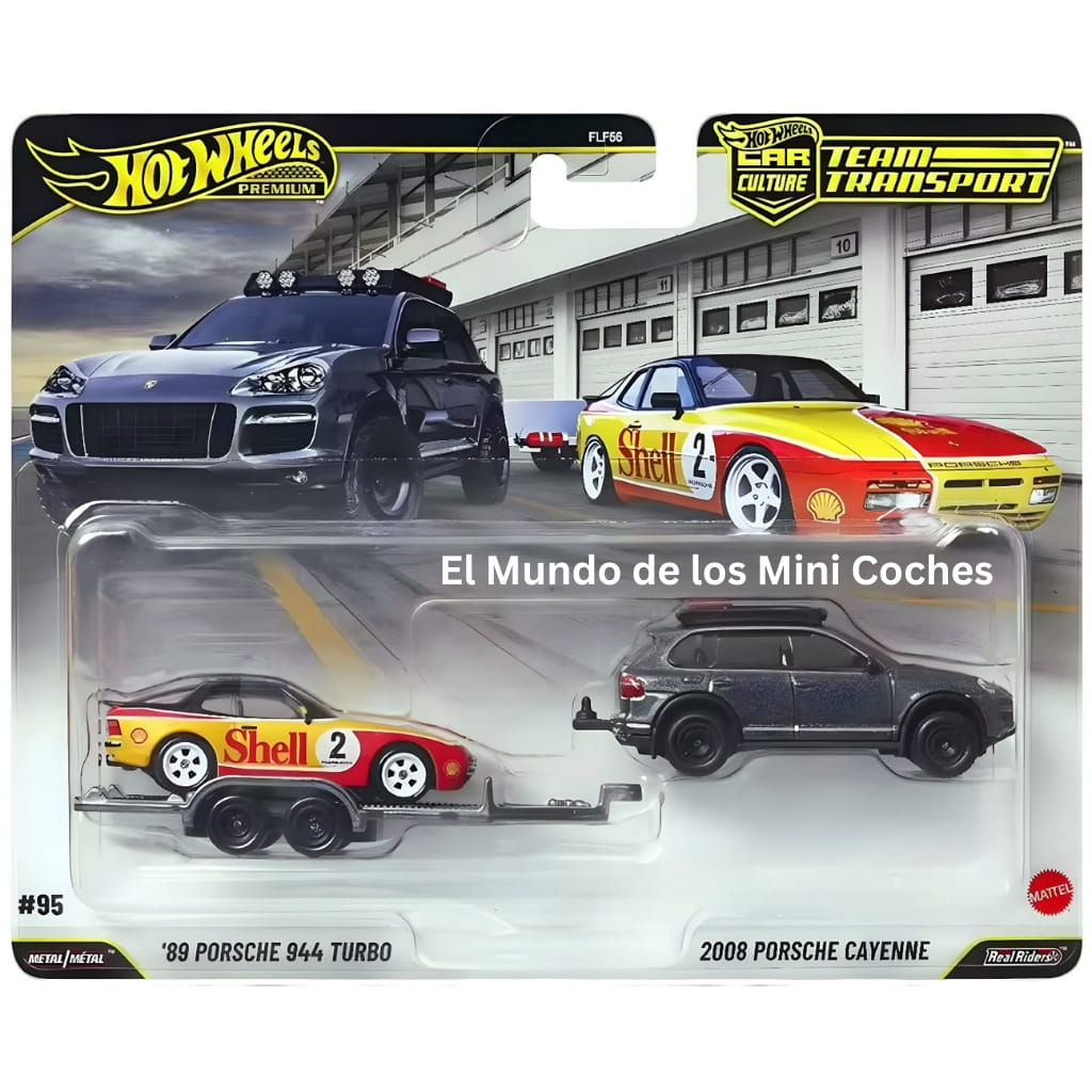 Hot Wheels 1:64 - '89 Porsche 944 Turbo + Porsche Cayenne (con Rally Trailer) - Team Transport - 2026 Mix 4