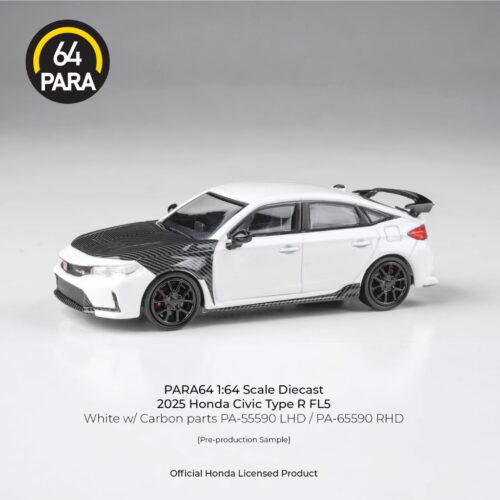 Para64 1:64 - 2025 Honda Civic Type R FL5 (Blanco con Partes Carbono)