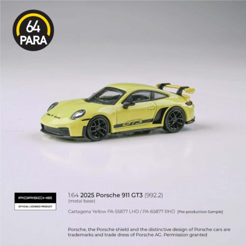 Para64 1:64 - 2025 Porsche 911 GT3 (992.2) (Cartagena Yellow)