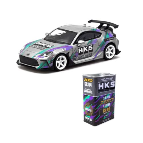 Tarmac Works 1:64 - 2024 Toyota GR86 Gris (En una lata de HKS)