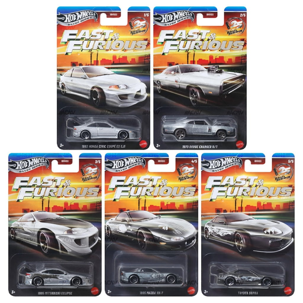 Hot Wheels 1:64 - Fast & Furious: Silver Aniversario Series (2026) - Juego de 5