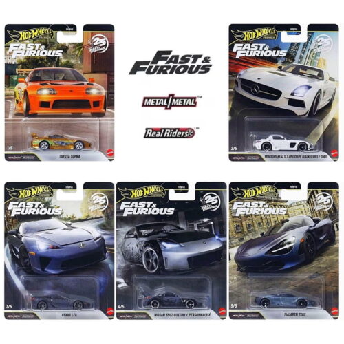 Hot Wheels 1:64 - Fast & Furious 2026 Mix 4 - Juego de 5 (Chase Incluido)