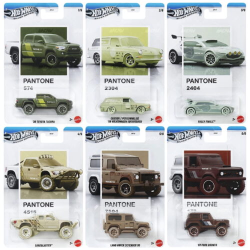 Hot Wheels 1:64 - Pantone (JKY47) Mix 2 - 2026 Silver Label Series - Juego de 6