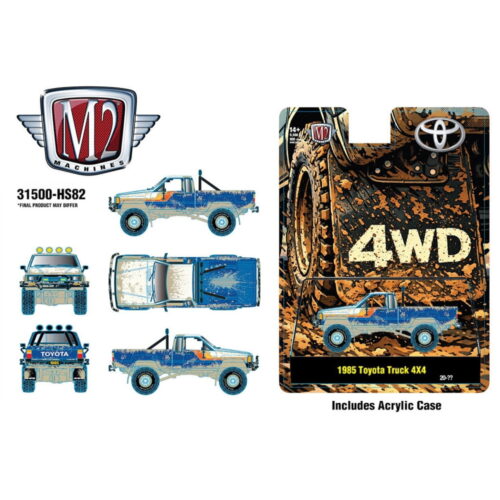 M2 Machines 1:64 - 1985 Toyota Truck 4×4 Off Road - Blue Muddy - Hobby Exclusive