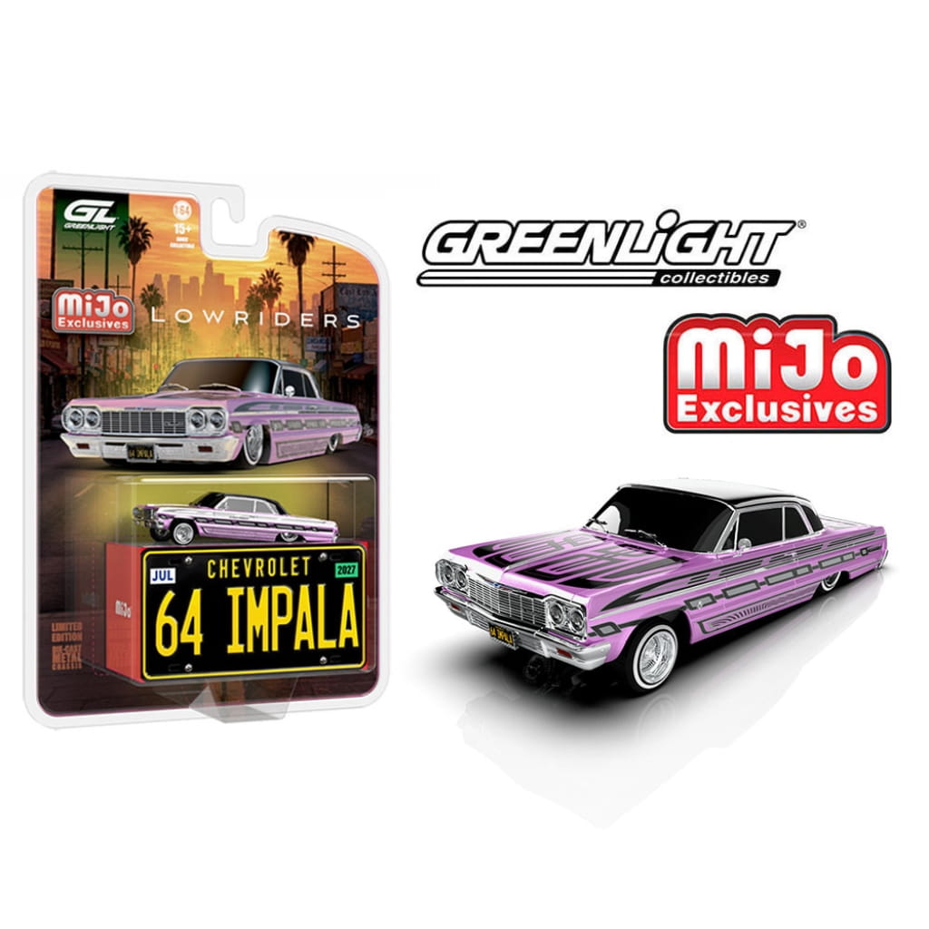 Greenlight 1:64 - Lowriders 1964 Chevrolet Impala SS - Rosa - Mijo Exclusives
