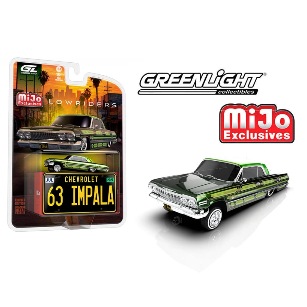 Greenlight 1:64 - Lowriders 1963 Chevrolet Impala SS - Verde Oscuro - Mijo Exclusives