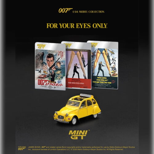 Mini GT 1:64 - James Bond 007 Citroën 2CV “For Your Eyes Only”- Embalaje Inglés