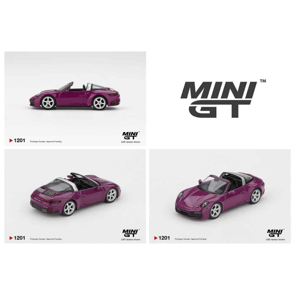Mini GT 1:64 - Porsche 911 (992.1) Rubystone Red Juego de 4 Coches - Edición Especial