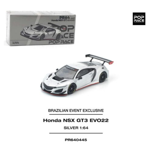 Pop Race 1:64 - Honda NSX GT3 EVO22 Plata Brazilian Event Exclusive