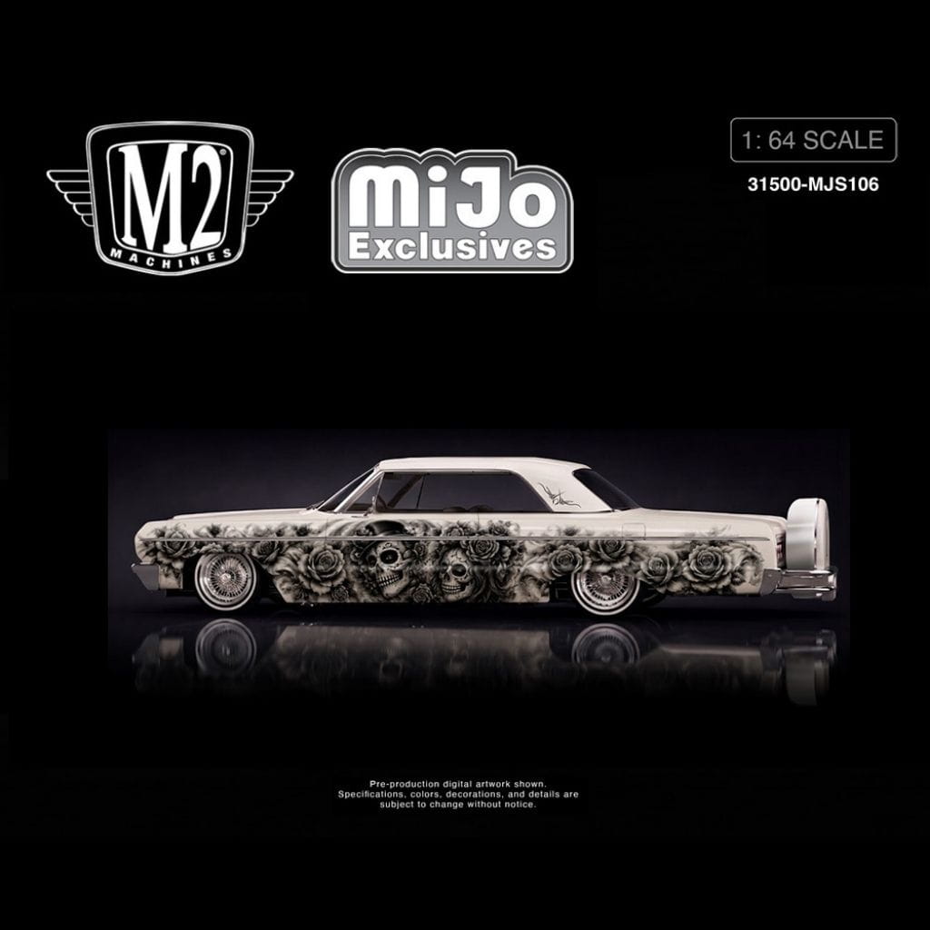 M2 Machines 1:64 - 2026 “Dias De Los Muertos” 1964 Chevrolet Impala SS Hard Top Lowriders - Blanco Perla - MiJo Exclusives