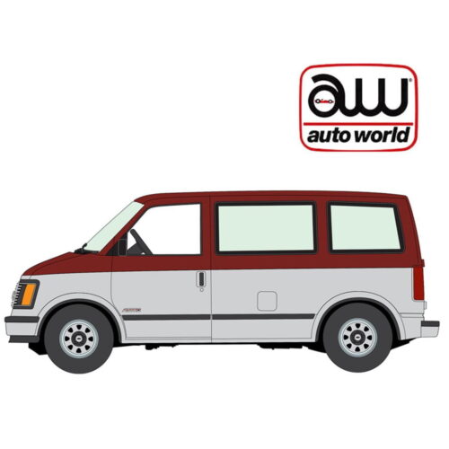 Auto World 1:64 - 1985 Chevrolet Astro Van (Granate y Plata)