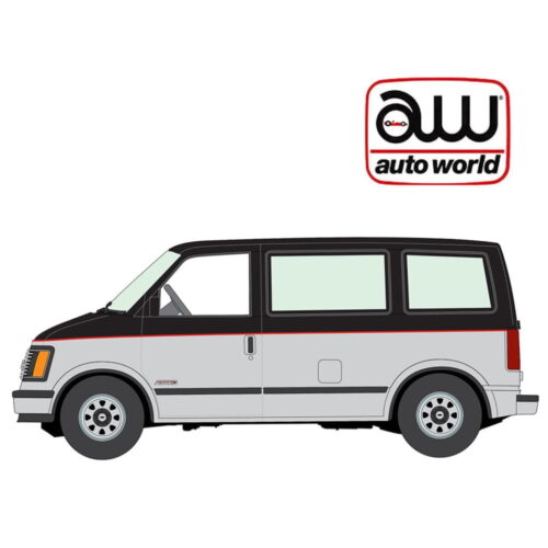 Auto World 1:64 - 1985 Chevrolet Astro Van (Negro y Plata)