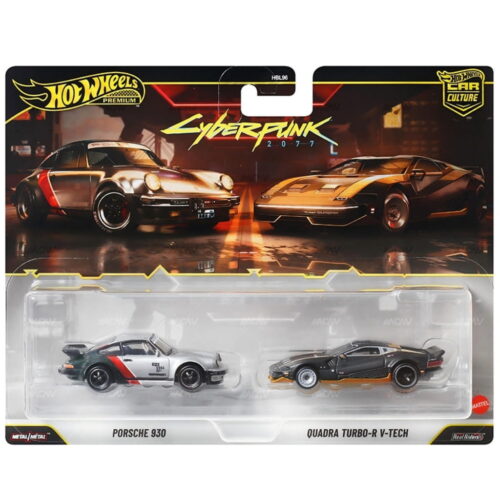 Hot Wheels 1:64 - Porsche 930 / Quadra Turbo-R V-Tech (Cyberpunk 2077) - 2026 Car Culture 2-Packs Mix 4