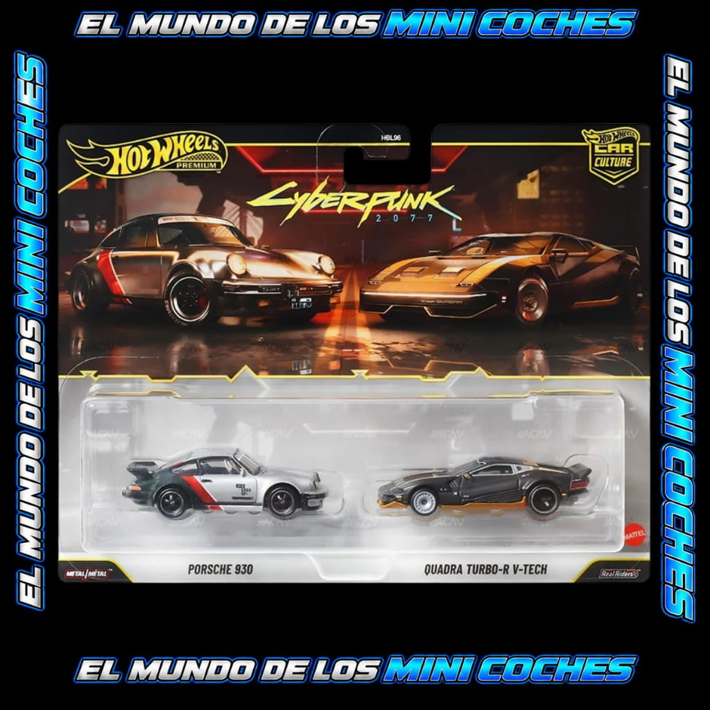Hot Wheels - Porsche 930 / Quadra Turbo-R V-Tech (Cyberpunk 2077) - 2026 Car Culture 2-Packs Mix 4