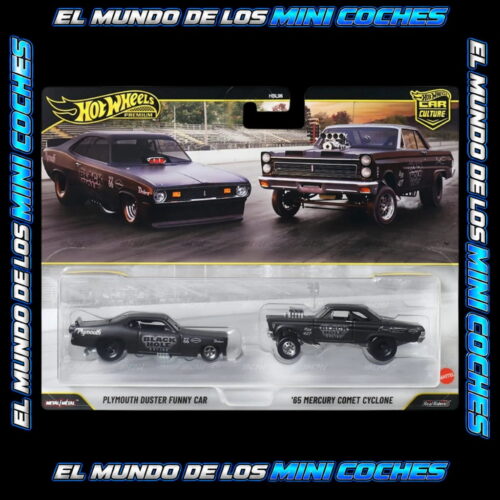 Hot Wheels - Plymouth Duster Funny Car / '65 Mercury Comet Cyclone (Black Hole Racing) - 2026 Car Culture 2-Packs Mix 4