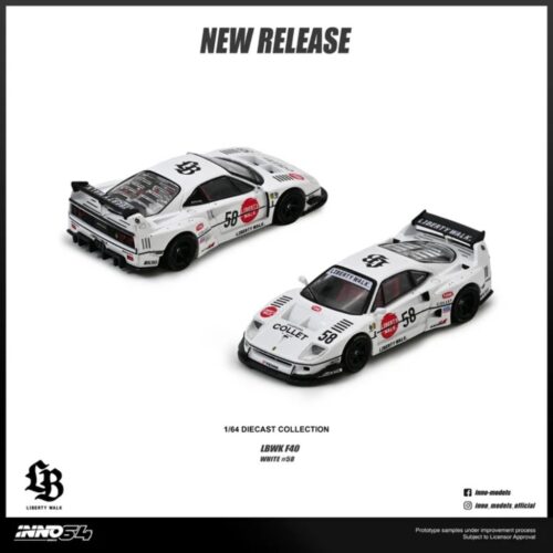 Inno64 1:64 - LBWK F40 "COLLET" #58 White IN64-LBWKF40-COLLET