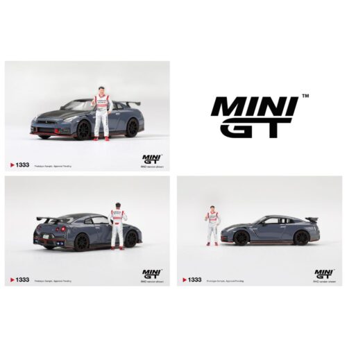 Mini GT 1:64 - Nissan GT-R Nismo 2024 Tsukuba Production Car Lap Record y Figura Matsuda