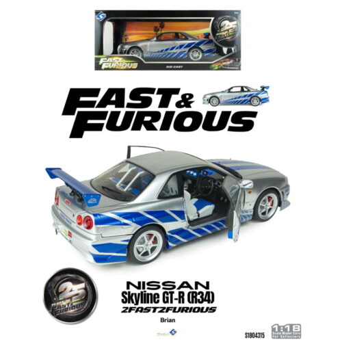 Solido 1:18 - Nissan Skyline GT-R (R34) 2 Fast 2 Furious Brian