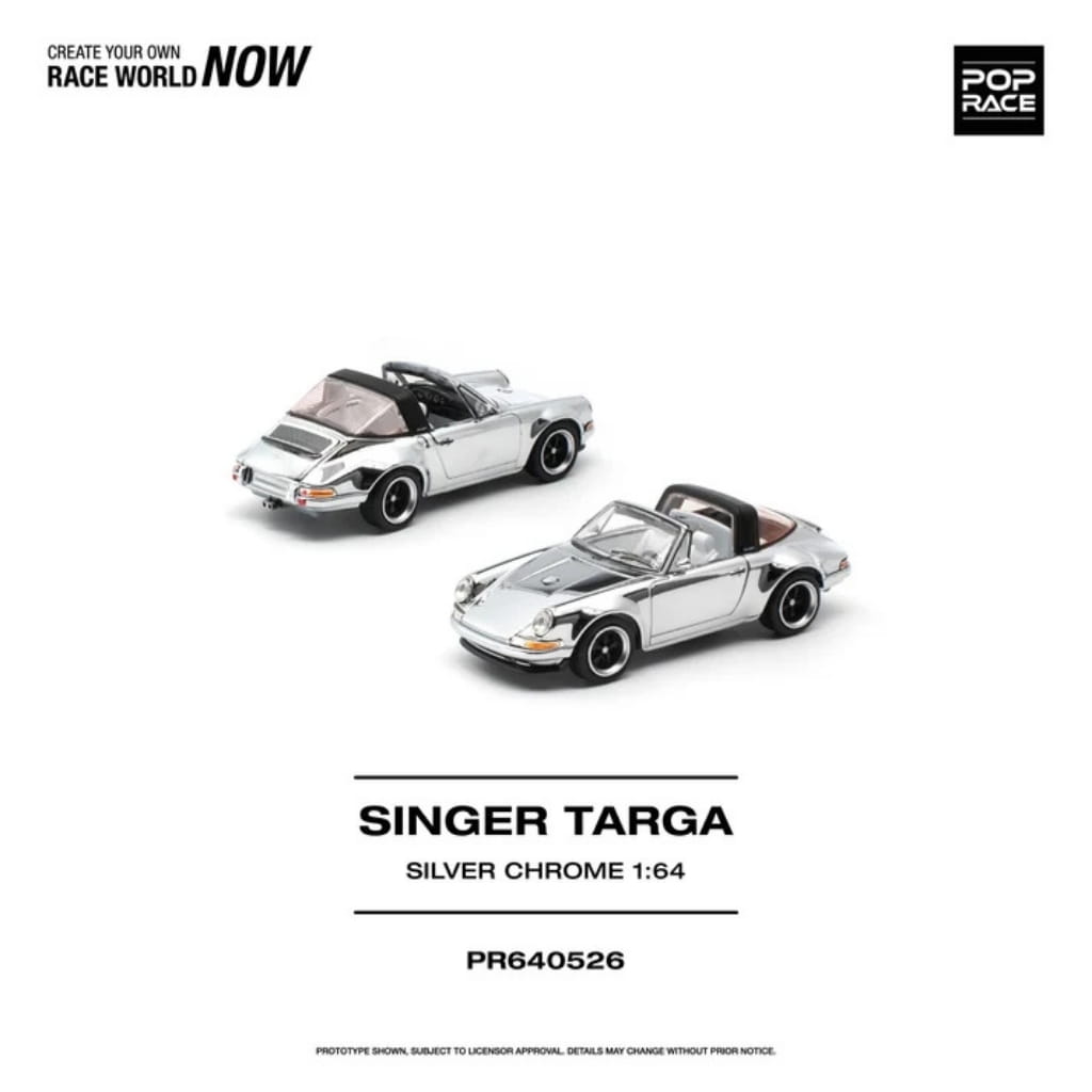 Pop Race 1:64 - Singer Targa - Silver Chrome