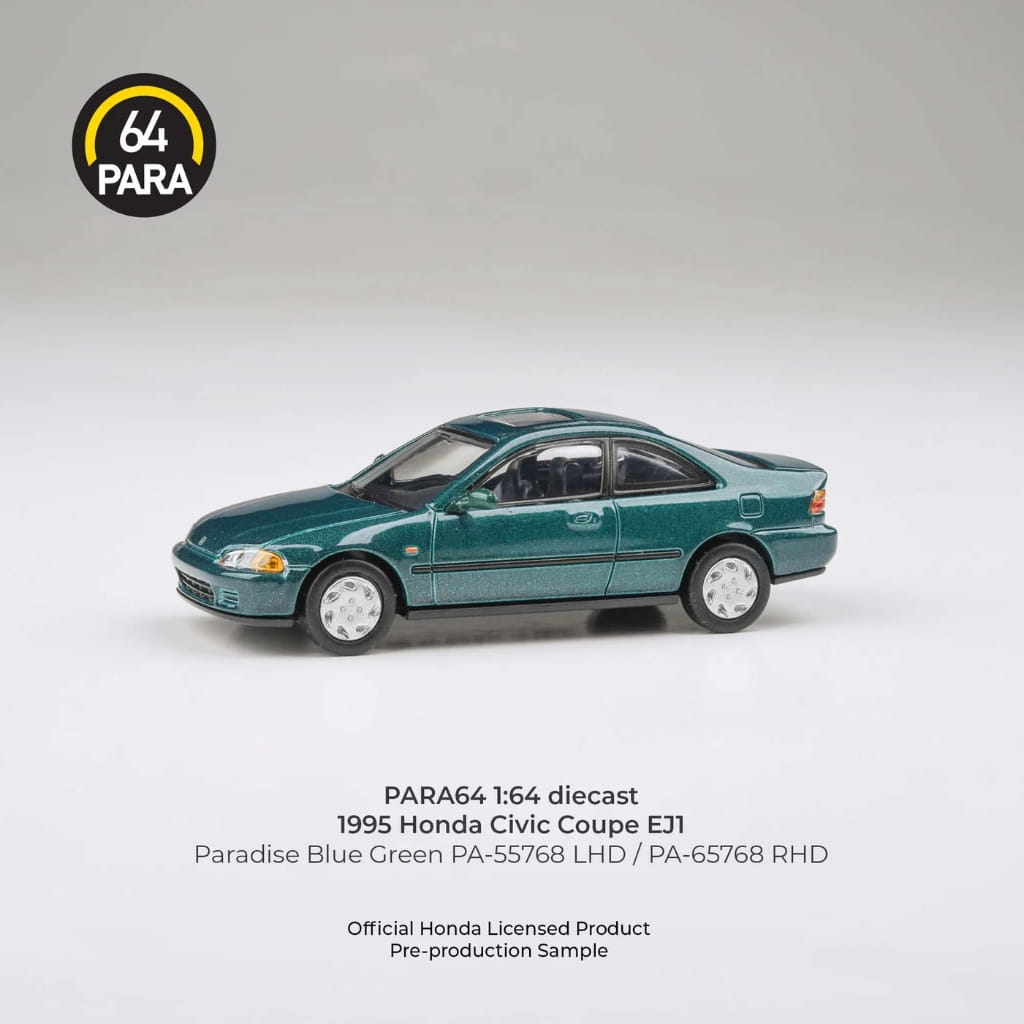 Para64 1:64 - 1995 Honda Civic Coupe EJ1 - Paradise Blue Green