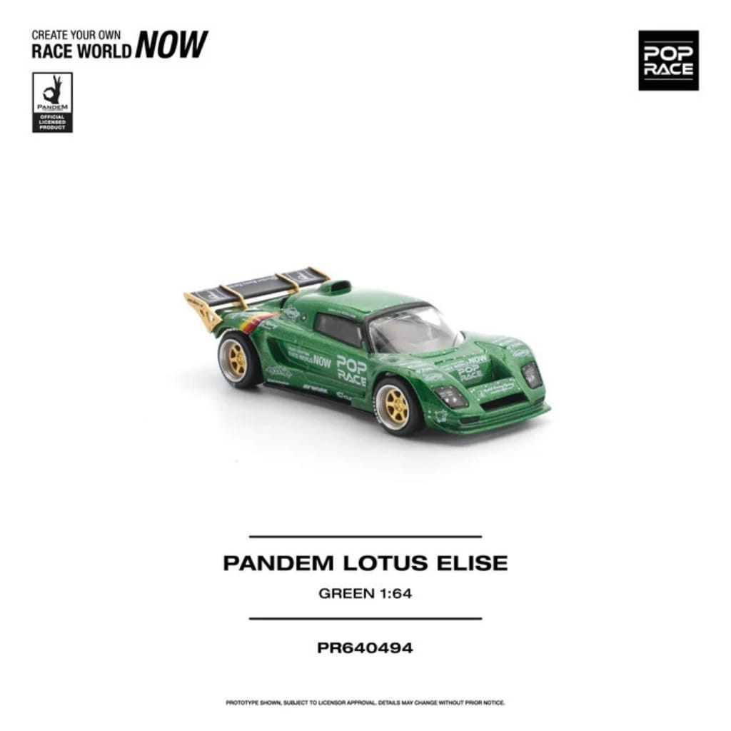 Pop Race 1:64 - Pandem Lotus Elise - Verde