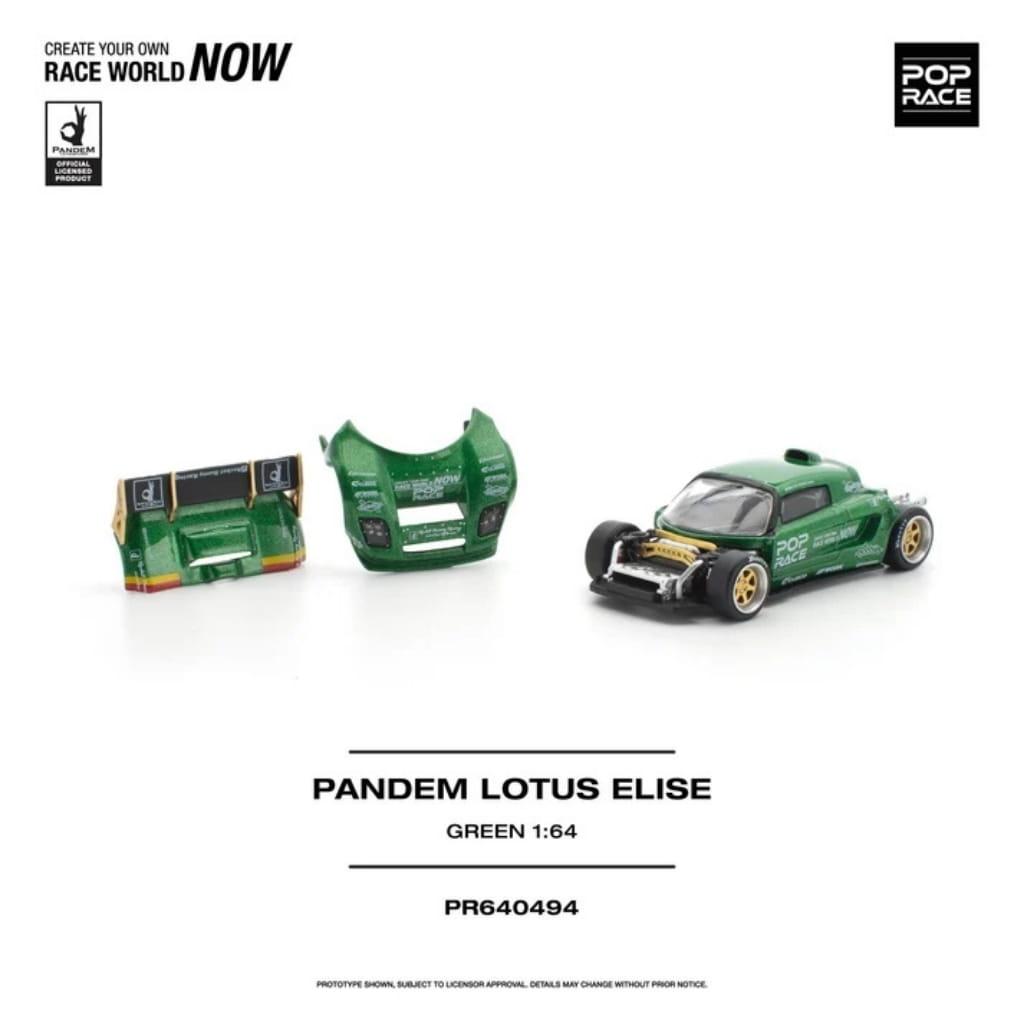 Pop Race 1:64 - Pandem Lotus Elise - Verde