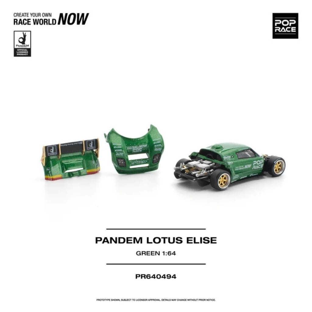 Pop Race 1:64 - Pandem Lotus Elise - Verde