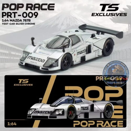 Pop Race 1:64 - Mazda 787B Test Car - Silver Chrome (Tokyo Station Exclusives)