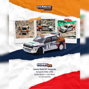 Tarmac Works 1:64 - Lancia Delta Integrale - White Carlos Sainz Acropolis Rally 1993