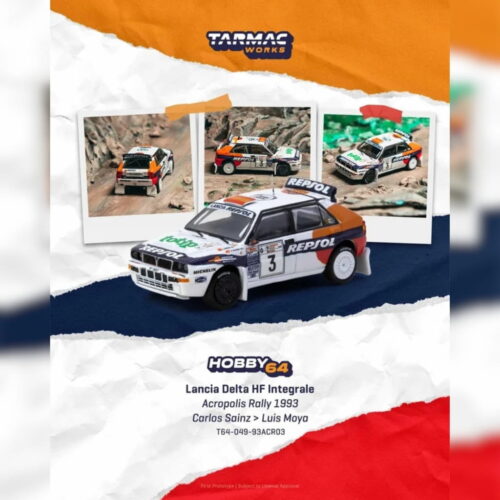 Tarmac Works 1:64 - Lancia Delta Integrale - White Carlos Sainz Acropolis Rally 1993