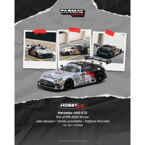 Tarmac Works 1:64 - Mercedes-AMG GT3 24h of SPA 2022 Winner Jules Gounon / Daniel Juncadella / Raffaele Marciello
