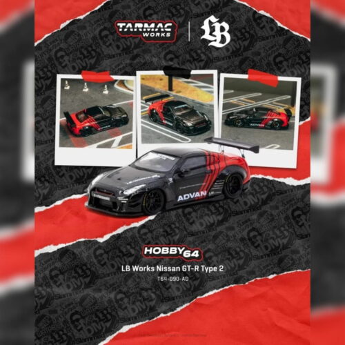 Tarmac Works 1:64 - Nissan GT-R (R35) LB Works Type 2 Black Advan