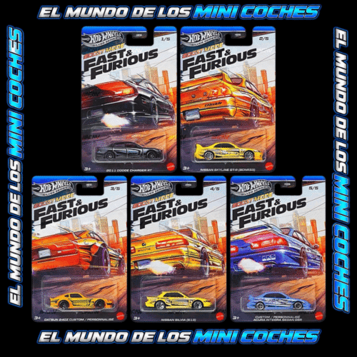 Hot Wheels - Boost Mode - Fast & Furious 2027 Silver Series (Juego de 5)