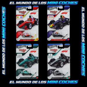 Hot Wheels - Tooned Up F1- 2027 Silver Series Mix 1 - Juego de 4